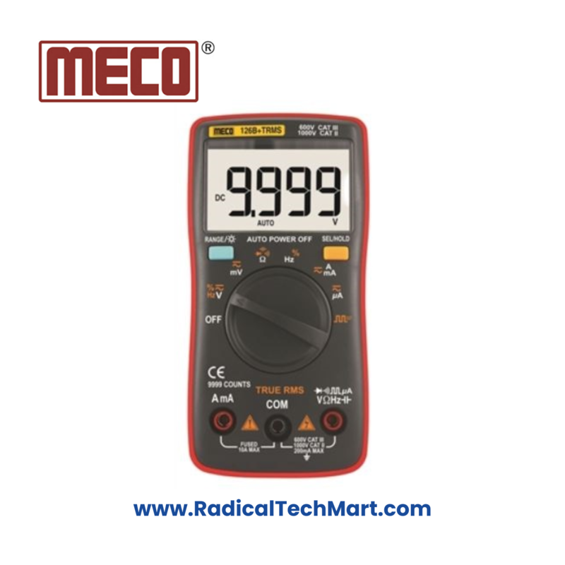 Meco 126B+ TRMS Pocket Size Digital Multimeter with 9999 Count Display