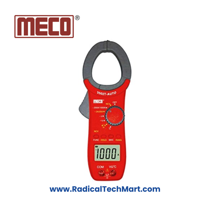 MECO 2502T-AUTO BL Digital Clamp Meter with 1000A AC and Temperature Measurement