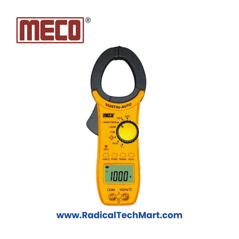 MECO 2520THz-AUTO BL TRMS Clampmeter with Temperature & Frequency – 6000 Counts