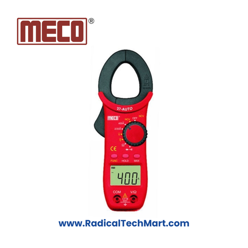Meco 27-Auto Digital AC Clamp Meter with LCD display and test leads