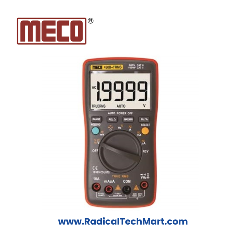 MECO 450B+ TRMS Digital Multimeter with LCD Display and Holster