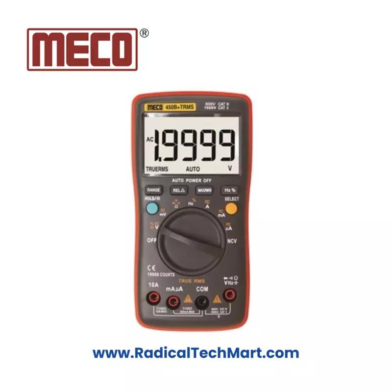 MECO 450B+ TRMS Digital Multimeter with LCD Display and Holster