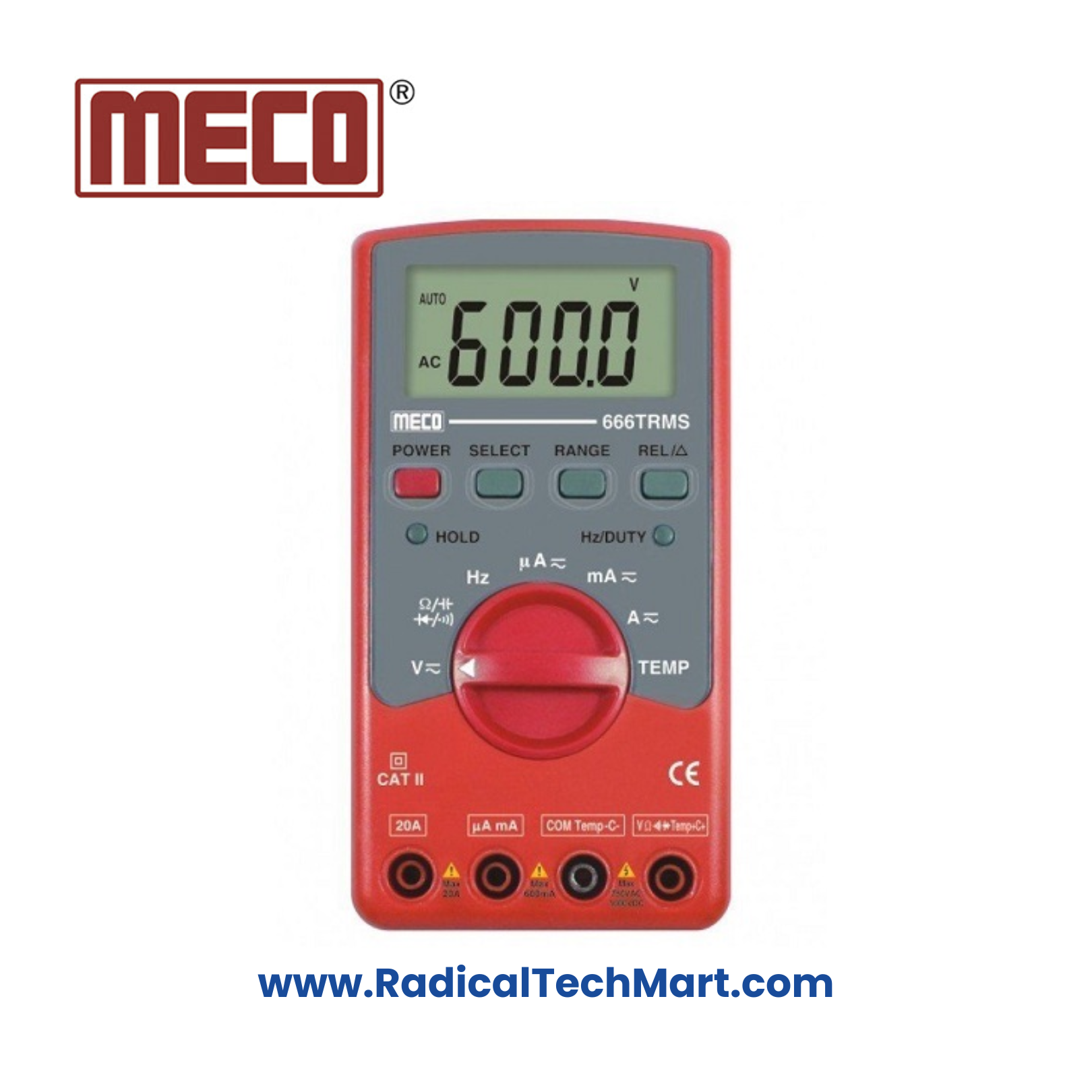 MECO 666TRMS 3-5/6 Digit TRMS Autoranging Digital Multimeter with Accessories