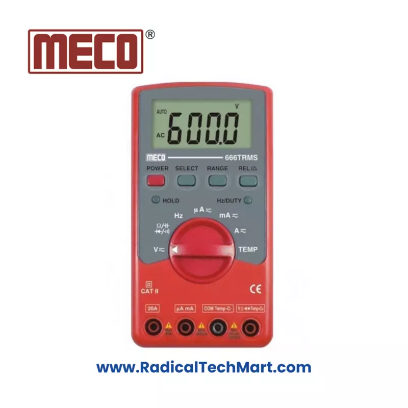 MECO 666TRMS 3-5/6 Digit TRMS Autoranging Digital Multimeter with Accessories
