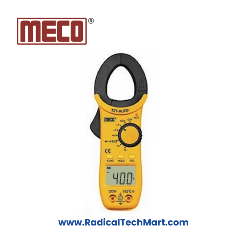 Meco 72T-Auto Digital AC Clamp Meter with Display and Leads