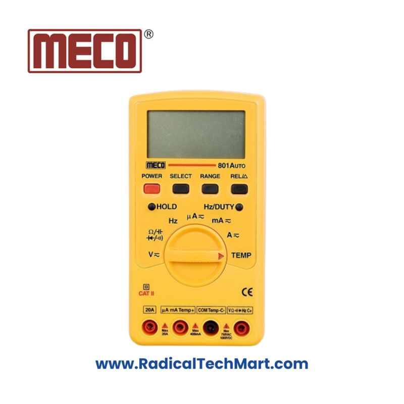 MECO DMM 801-Auto Digital Multimeter with Temperature & CE Compliance