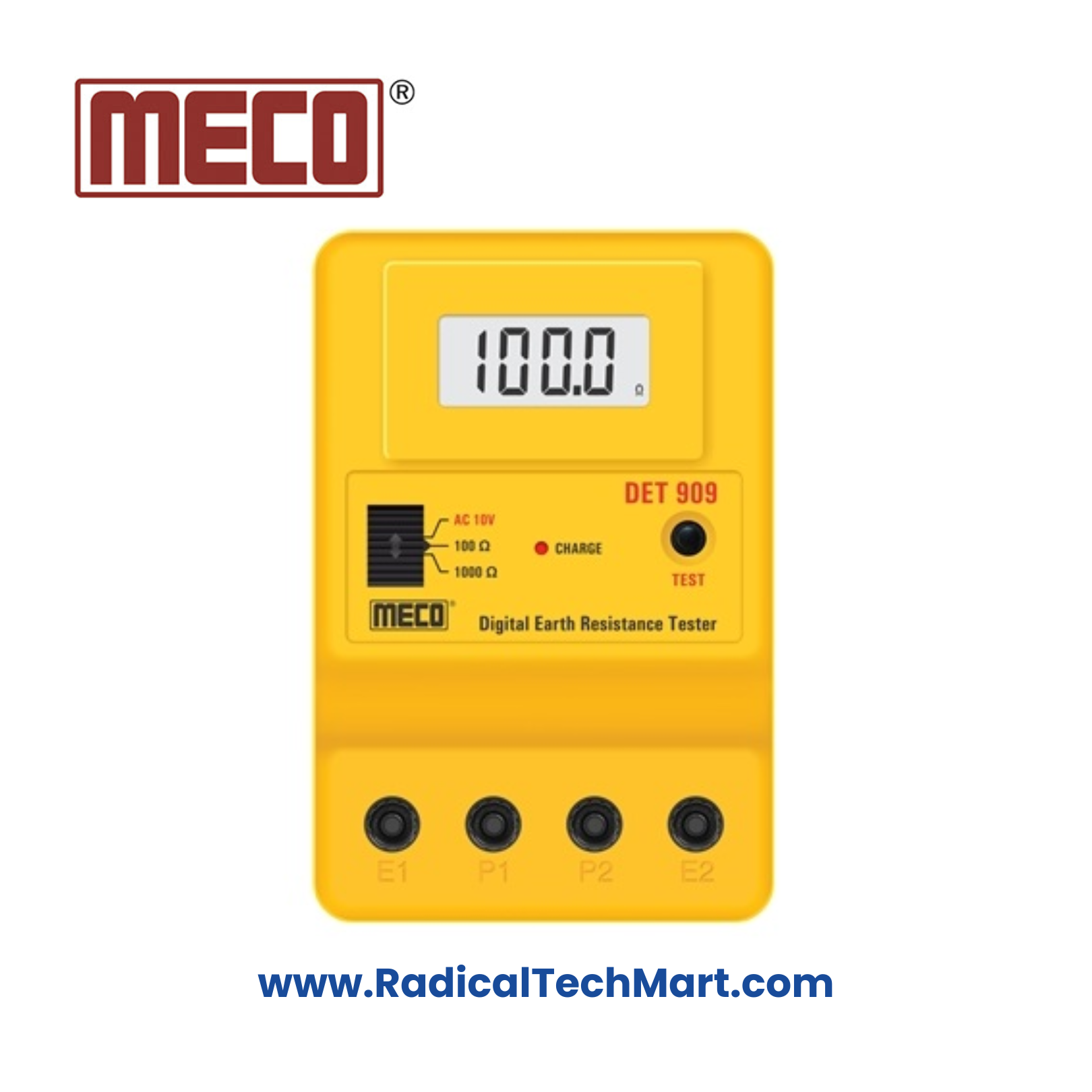 MECO DET 909 Digital Earth Resistance Tester Front View