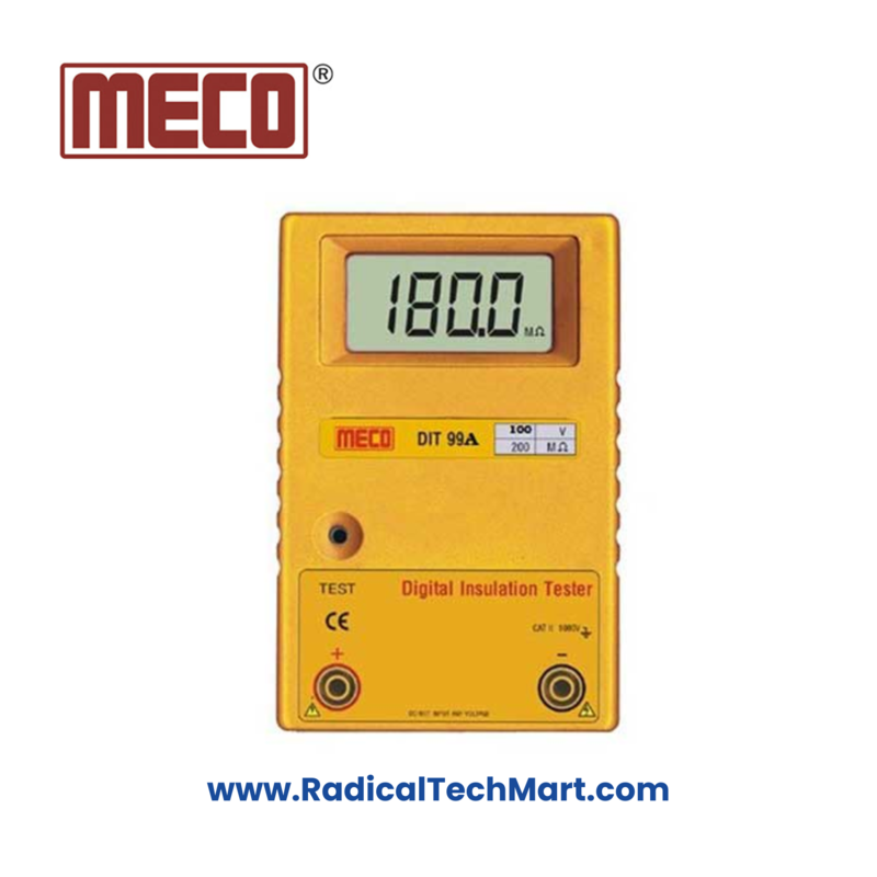 Meco DIT-99E Digital Insulation Tester with LCD display and carrying case