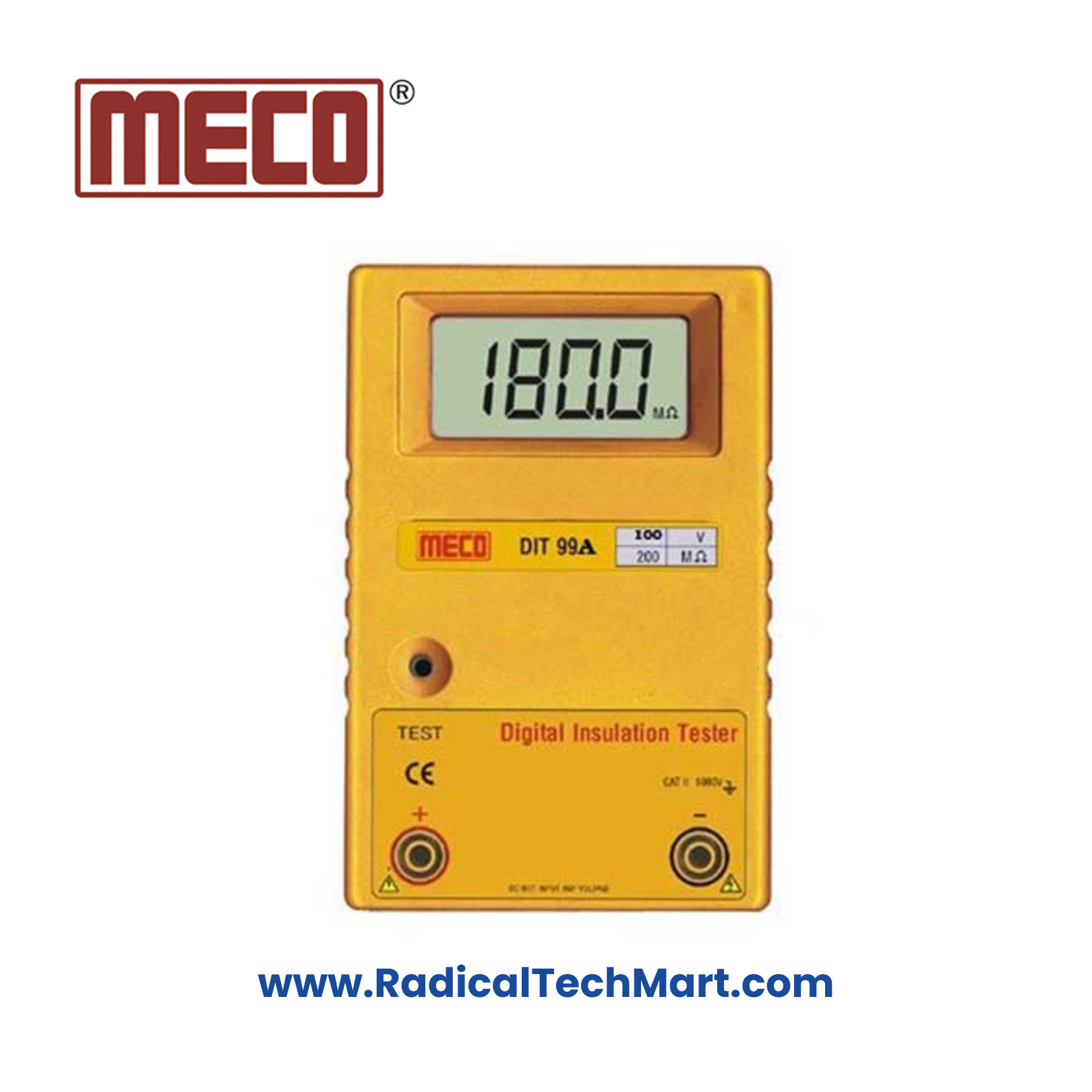 Meco DIT-99E Digital Insulation Tester with LCD display and carrying case