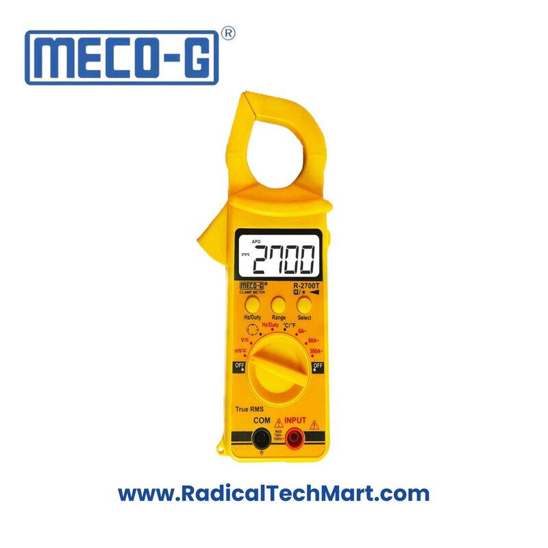 MECO-G R-2700T TRMS Digital Clamp Meter with Test Leads and Carrying Case