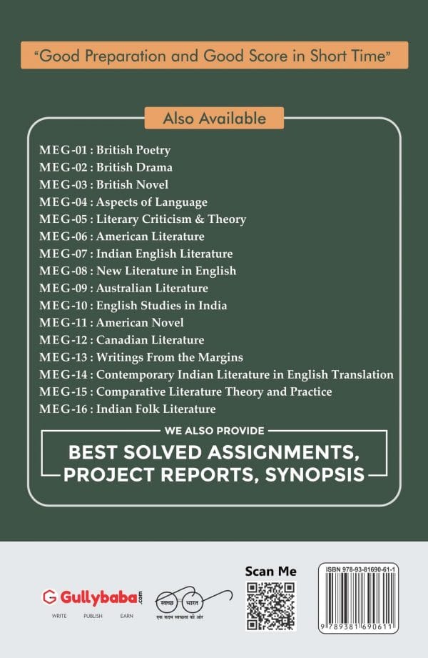 IGNOU MEG-02 - British Drama, Latest Help Book Edition IGNOU MEG-02 - British Drama, Latest Help Book Edition