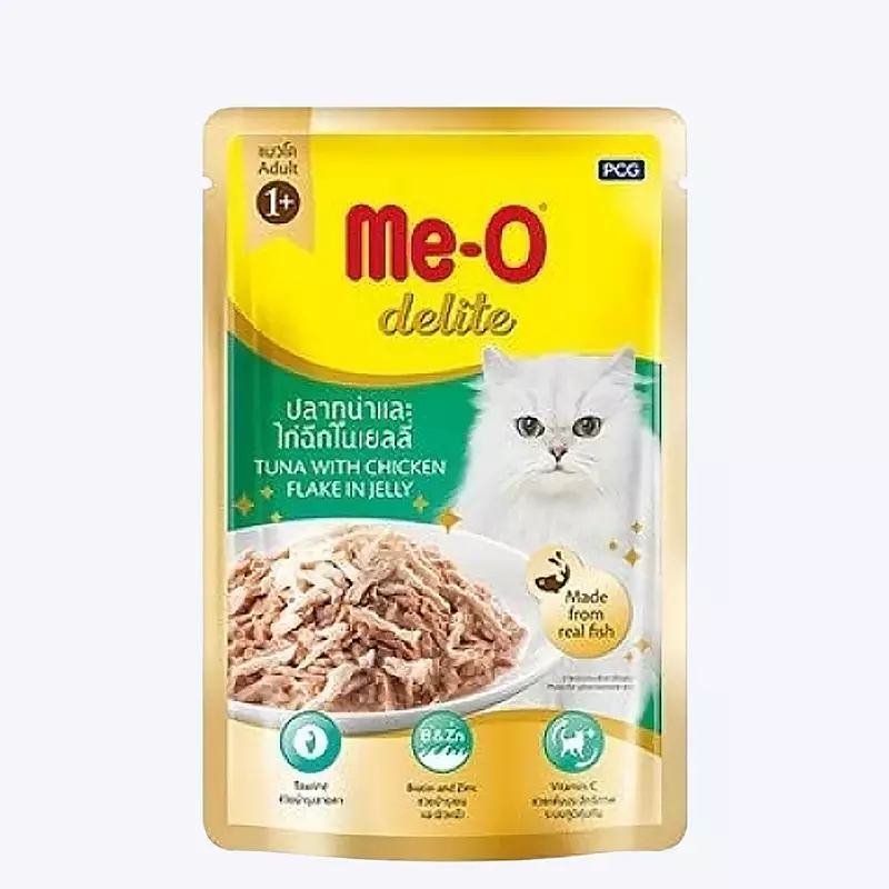 Me-O Delight Chicken Flake Adult Cat Jelly Food in Gravy