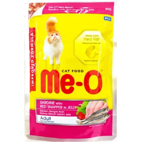 Me-O Sardinr Red Snapper Adult Cat Food in Gravy