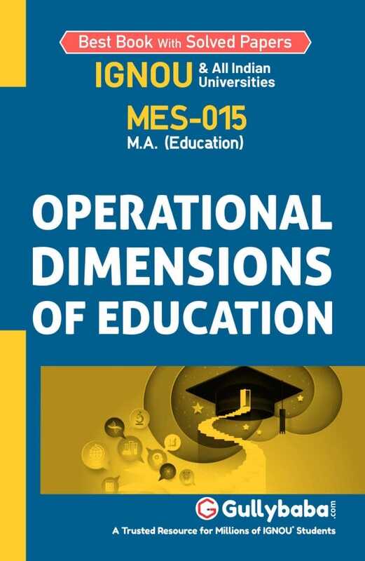 IGNOU MES-15 - Operational Dimensions of Education, Latest Help Book Edition