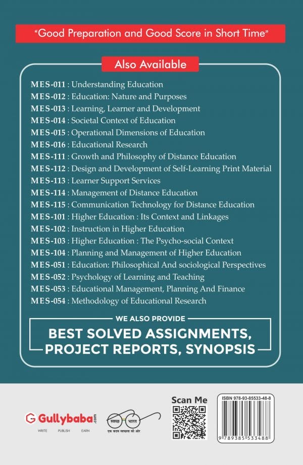IGNOU MES-113 - Learner Support Services, Latest Help Book Edition