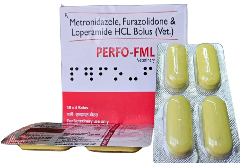 METRONIDAZOLE + FURAZOLIDONE + LOPERAMIDE 4 Bolus a strip