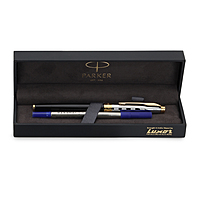 PARKER ASTER DILUXE BLACK & CHROME GOLD TRIM ROLLER PEN