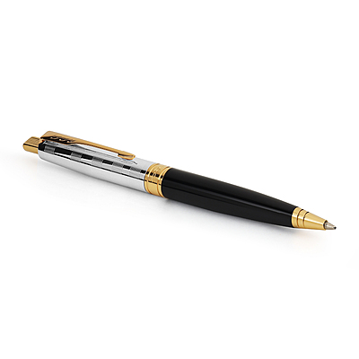 PARKER ASTER DILUXE BLACK & CHROME GOLD TRIM BALL PEN