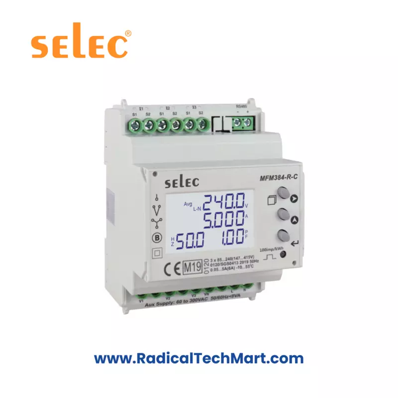 Selec MFM384-R-C Multifunction Meter with LCD display for energy monitoring