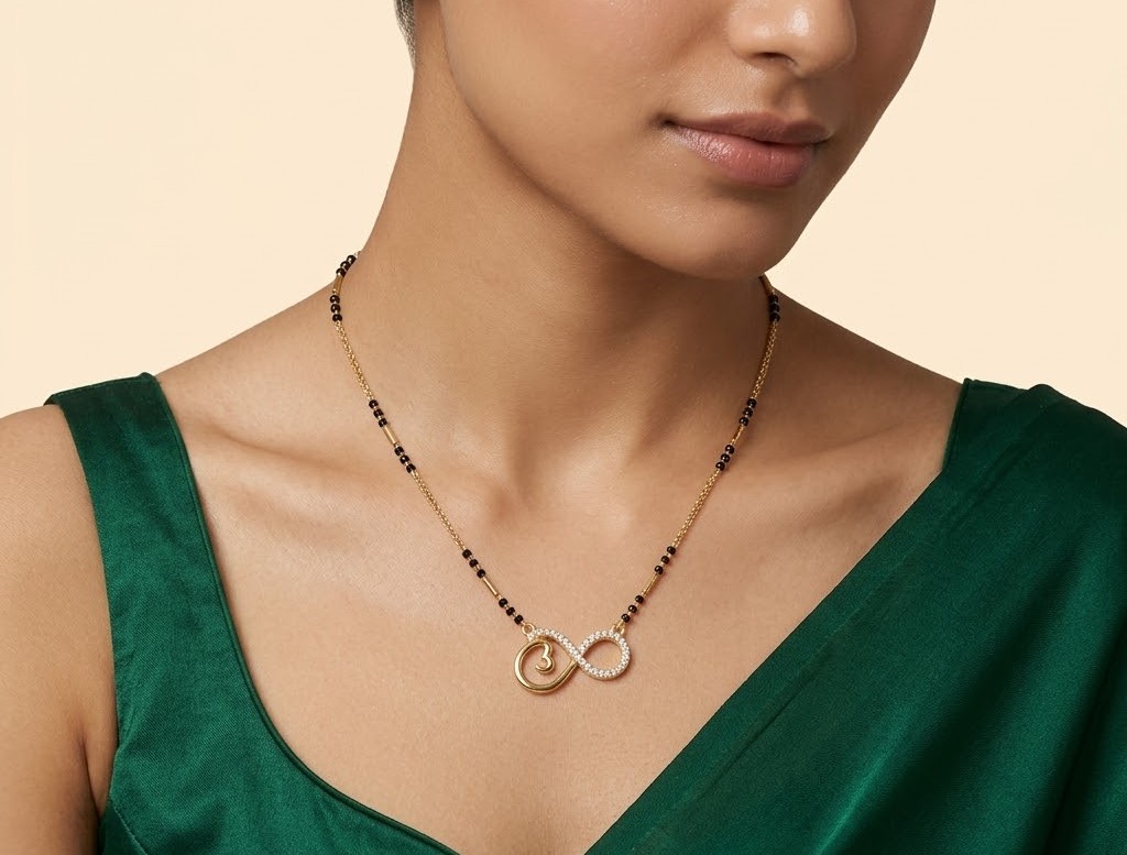 Florium™ Bridal Black Bead Mangalsutra [MGSS-01]