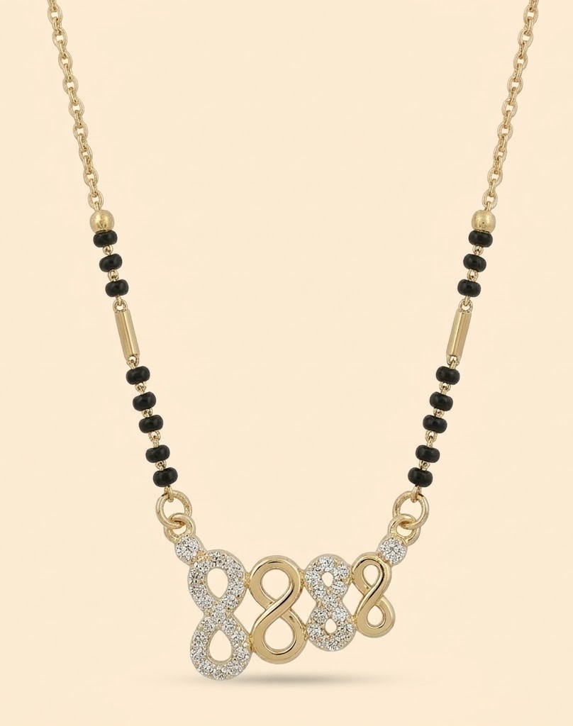 Florium™ Bridal Black Bead Mangalsutra [MGSS-03]