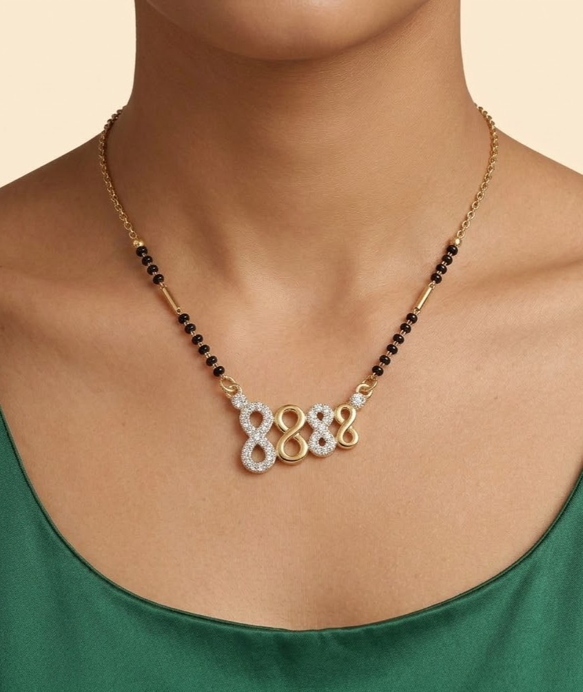 Florium™ Bridal Black Bead Mangalsutra [MGSS-03]