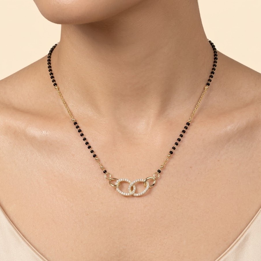 Florium™ Bridal Black Bead Mangalsutra [MGSS-04]