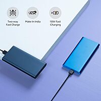 Mi 10000mAH Li-Polymer, Micro-USB and Type C Input Port, Power Bank 3i with 18W Fast Charging blue
