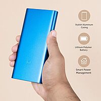Mi 10000mAH Li-Polymer, Micro-USB and Type C Input Port, Power Bank 3i with 18W Fast Charging blue