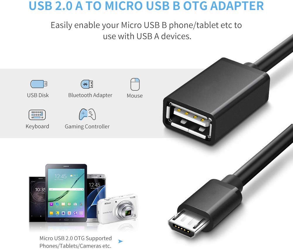 USB OTG Cable, Adapter, Connector, Fast Charging, Data Transfer, Compatible with Laptops, Tablets, Smartphone and Chargers USB OTG Cable, Adapter, Connector, Fast Charging, Data Transfer, Compatible with Laptops, Tablets, Smartphone and Chargers