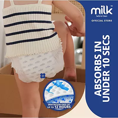 Milk Organic Baby Diaper - Large - 9to 17kg - Pullup/ Pants Milk Organic Baby Diaper - Large - 9to 17kg - Pullup/ Pants