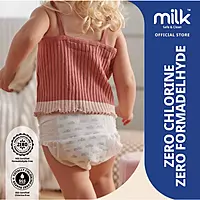Milk Organic Baby Diaper - Medium - 9to 17kg - Tape/ Velcro