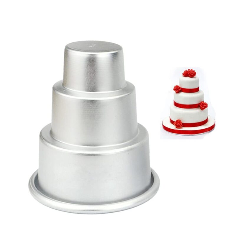 Aluminium mini 3 tier cake mould for baking and desserts