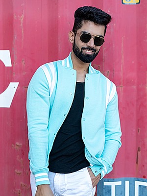 Sky Blue Varsity Jacket