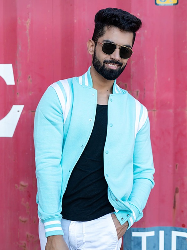 Sky Blue Varsity Jacket