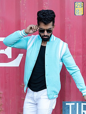 Sky Blue Varsity Jacket