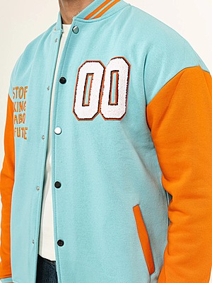 Sky Blue Baseball Varsity Jacket
