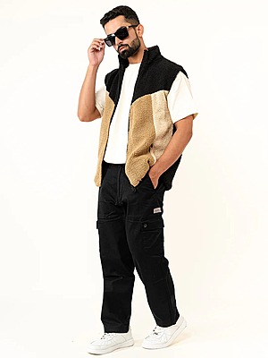 Multi Color Block Fleece Sherpa  Jacket