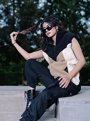 Multi Color Block Fleece Sherpa  Jacket