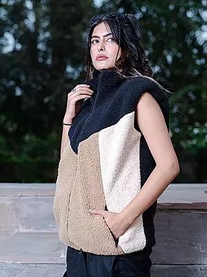 Multi Color Block Fleece Sherpa  Jacket