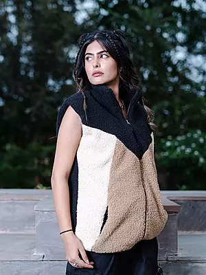 Multi Color Block Fleece Sherpa  Jacket