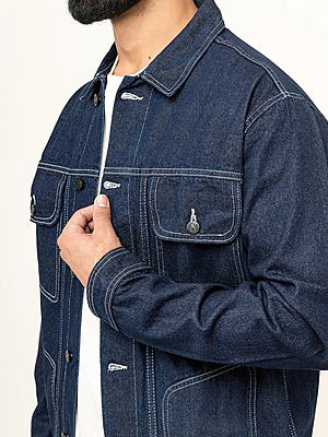 Contrast stitch Blue Denim Jacket