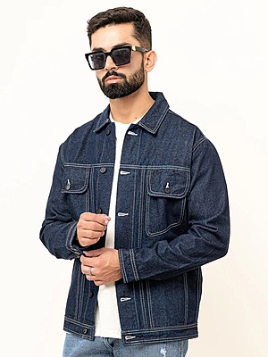 Contrast stitch Blue Denim Jacket