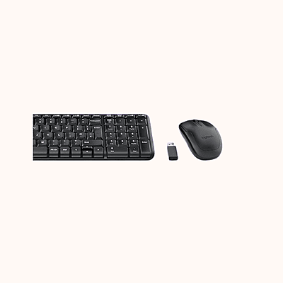 Open Box Logitech Mouse & Keyboard Combo, Compact Design Wireless Laptop Keyboard, MK215 (Black)