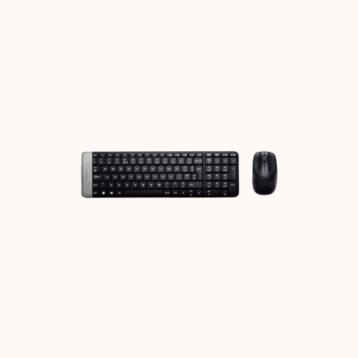 Open Box Logitech Mouse & Keyboard Combo, Compact Design Wireless Laptop Keyboard, MK215 (Black)