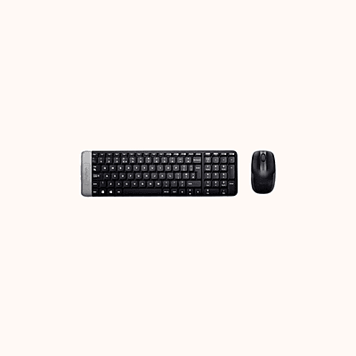Open Box Logitech Mouse & Keyboard Combo, Compact Design Wireless Laptop Keyboard, MK215 (Black)