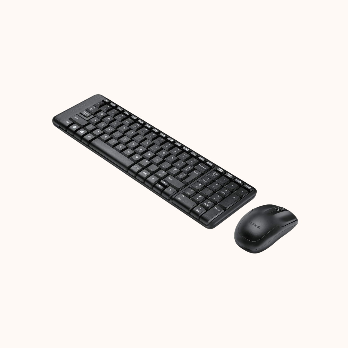 Open Box Logitech Mouse & Keyboard Combo, Compact Design Wireless Laptop Keyboard, MK215 (Black)