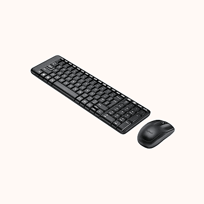 Open Box Logitech Mouse & Keyboard Combo, Compact Design Wireless Laptop Keyboard, MK215 (Black)