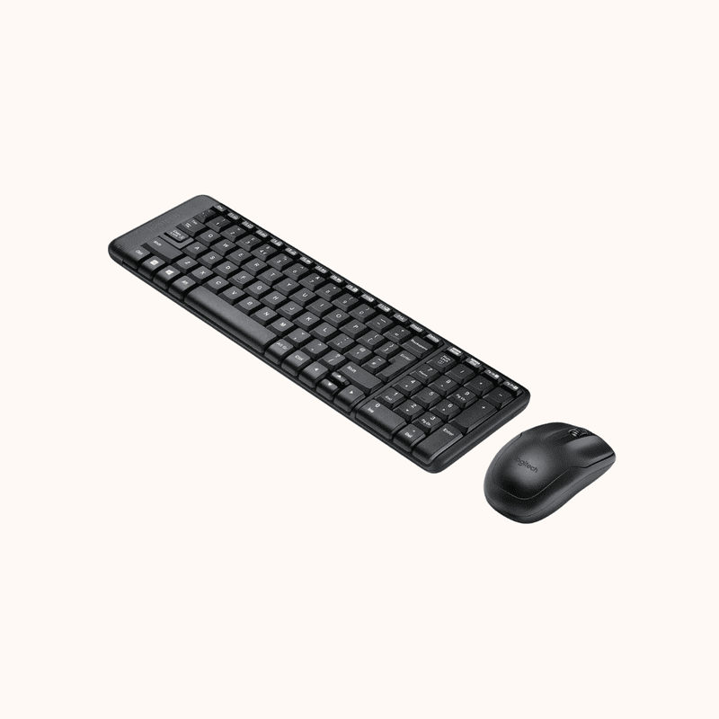 Open Box Logitech Mouse & Keyboard Combo, Compact Design Wireless Laptop Keyboard, MK215 (Black)