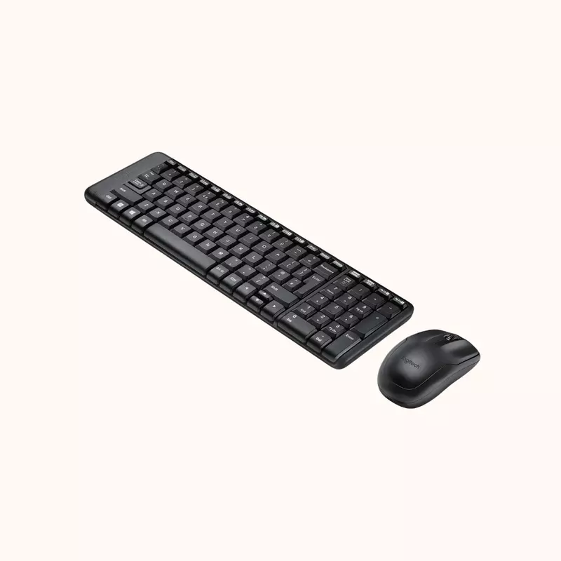 Open Box Logitech Mouse & Keyboard Combo, Compact Design Wireless Laptop Keyboard, MK215 (Black)